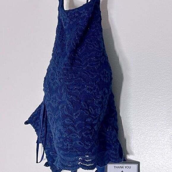 City Studio Womens Navy Foiled  Party 1 Piece top Juniors NWT size 3 - Picture 10 of 11